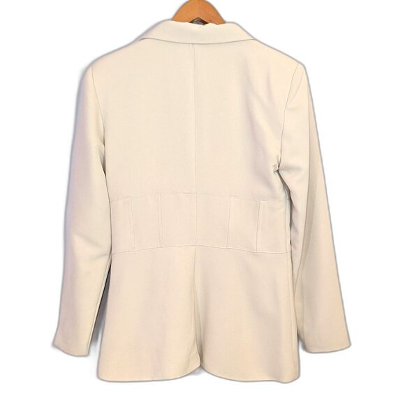 Club L London | “Unbeaten” Cream Plunge Corset Waist Blazer | Size 6 - Picture 9 of 16